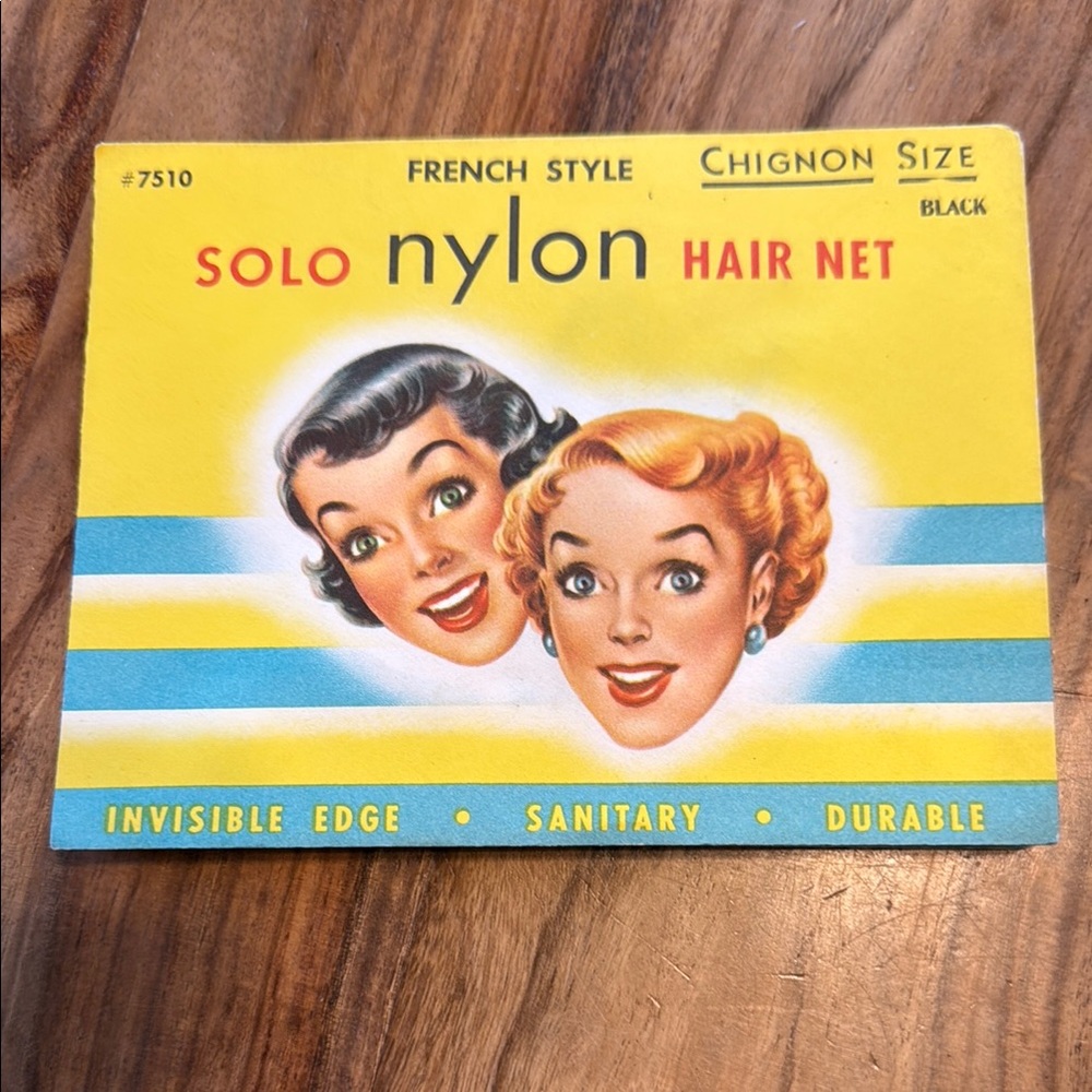 Set of 10 Vintage Solo Black Hair Styling Net - Vintage Advertising